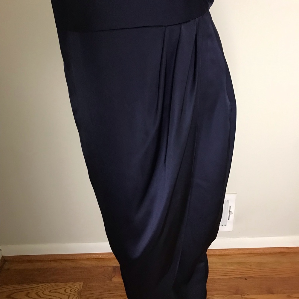 Showpo Navy Blue One Shoulder Dress - Picture 4 of 9